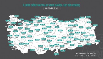 İllere göre haftalık Covid-19 vaka sayısı açıklandı