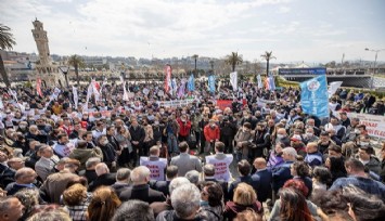 Konak’ta sözleşmeli memurlara ödenen TİS ödemelerinin geri istenmesine protesto