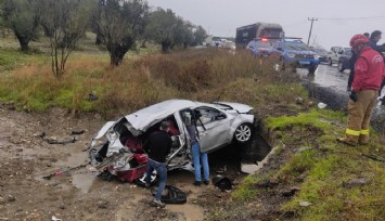 Ayvalık'ta karşı refüje geçen araç dehşet saçtı