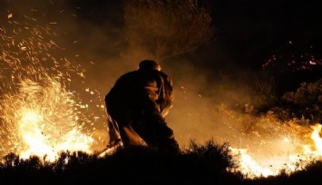 Çeşme'de korkutan yangın