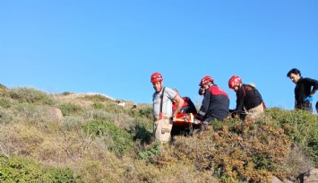 İzmir'de kayalıklardan düşen avcı kurtarıldı