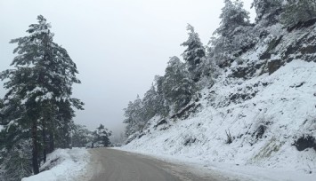 Spil Dağı Milli Parkı beyaza büründü