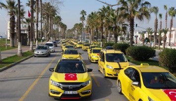 İzmir'de cinayete kurban taksici, Mersin'de konvoyla anıldı