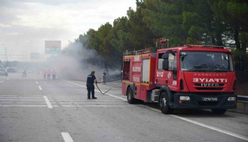 İstanbul-Edirne Otoyolu’nda korkutan yangın