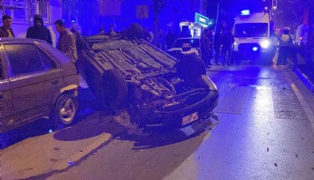 Aydın'da aydınlatma direğine çarpan otomobil takla attı: 4 yaralı